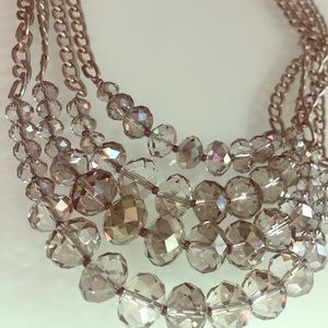LOFT Multi-Strand Silver & Beads Necklace